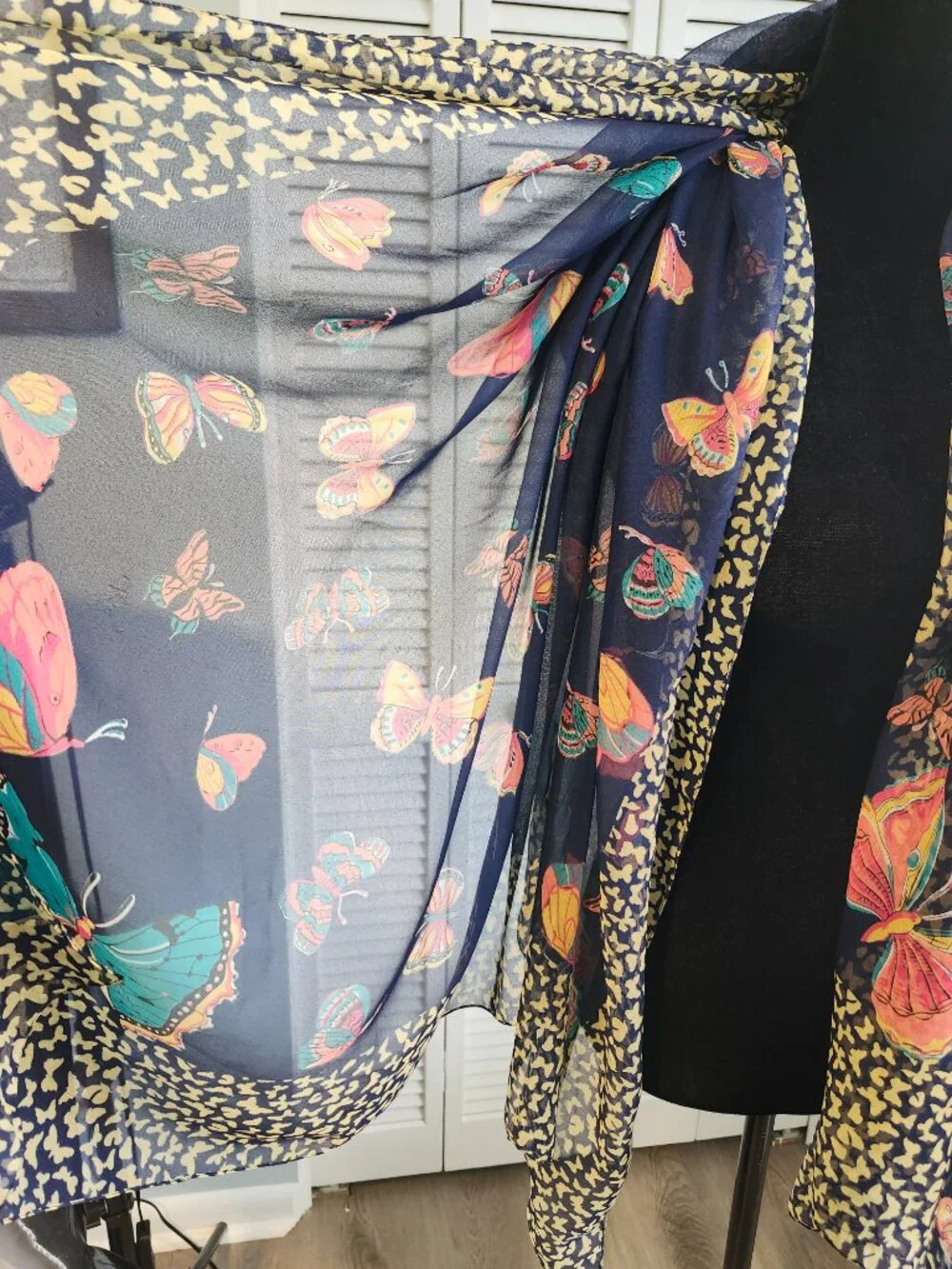Butterfly Scarf Navy Blue 60 x 46